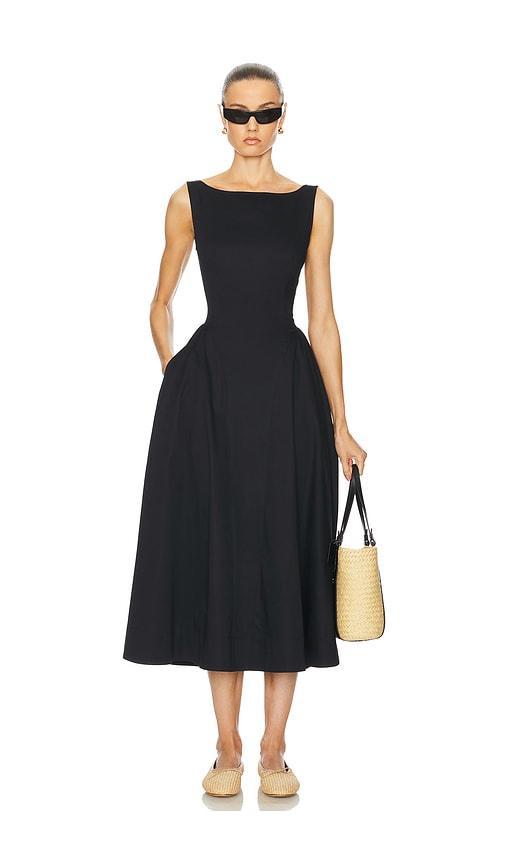 Stretch Cotton Sateen Midi Dress Product Image