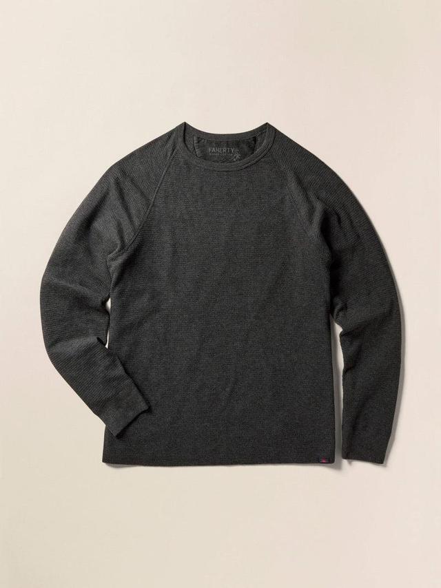 Long-Sleeve Cloud Waffle Crew - Charcoal Heather Product Image