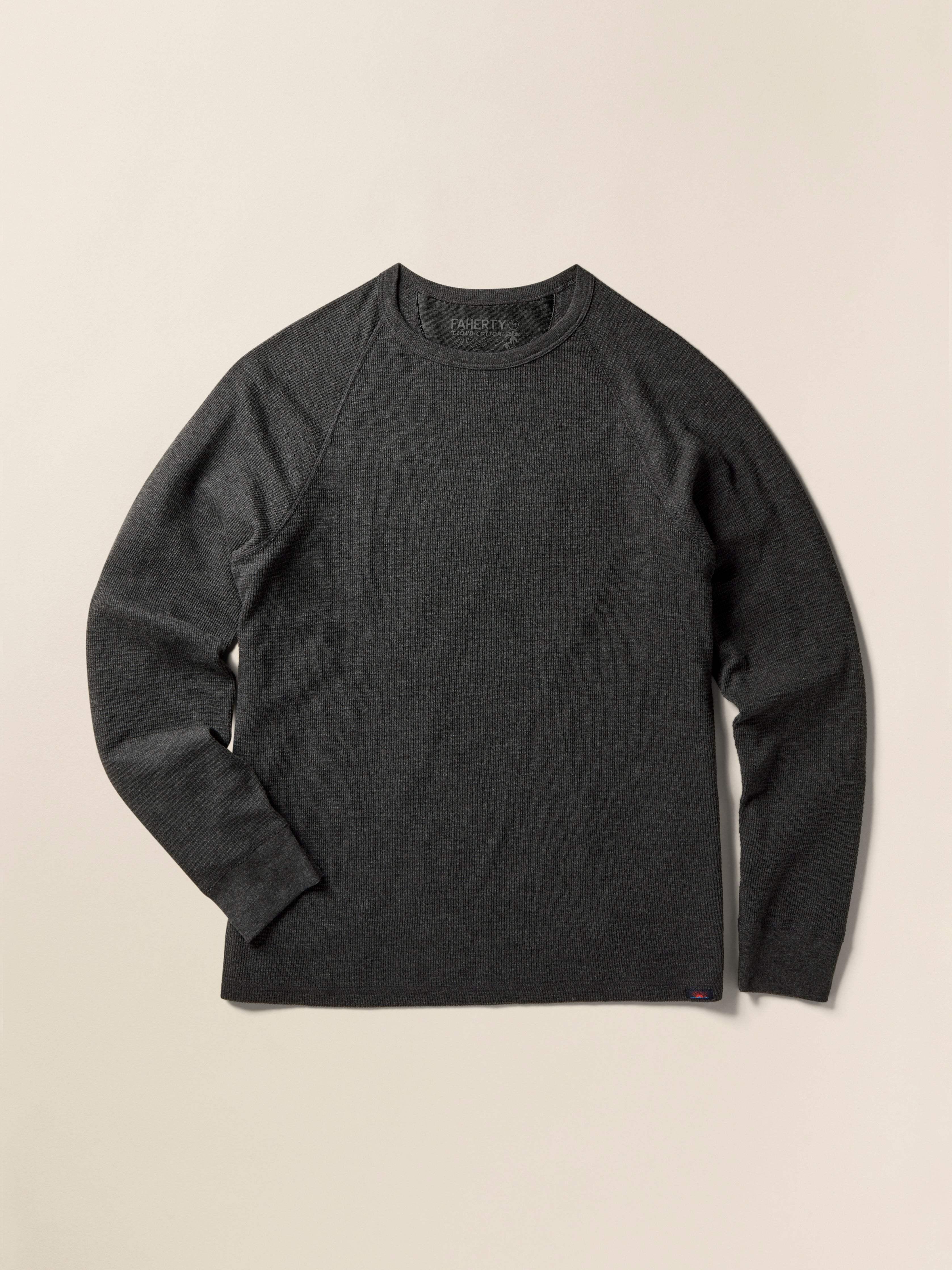 Long-Sleeve Cloud Waffle Crew - Charcoal Heather Male Product Image