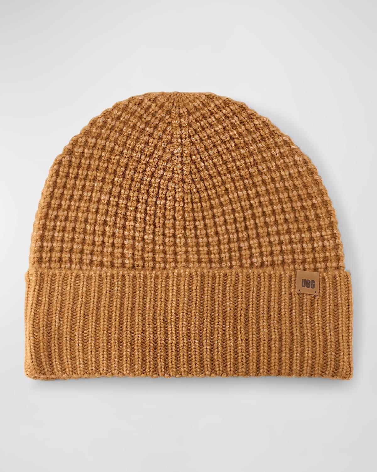 Mens Waffle Cuff Beanie Hat Product Image