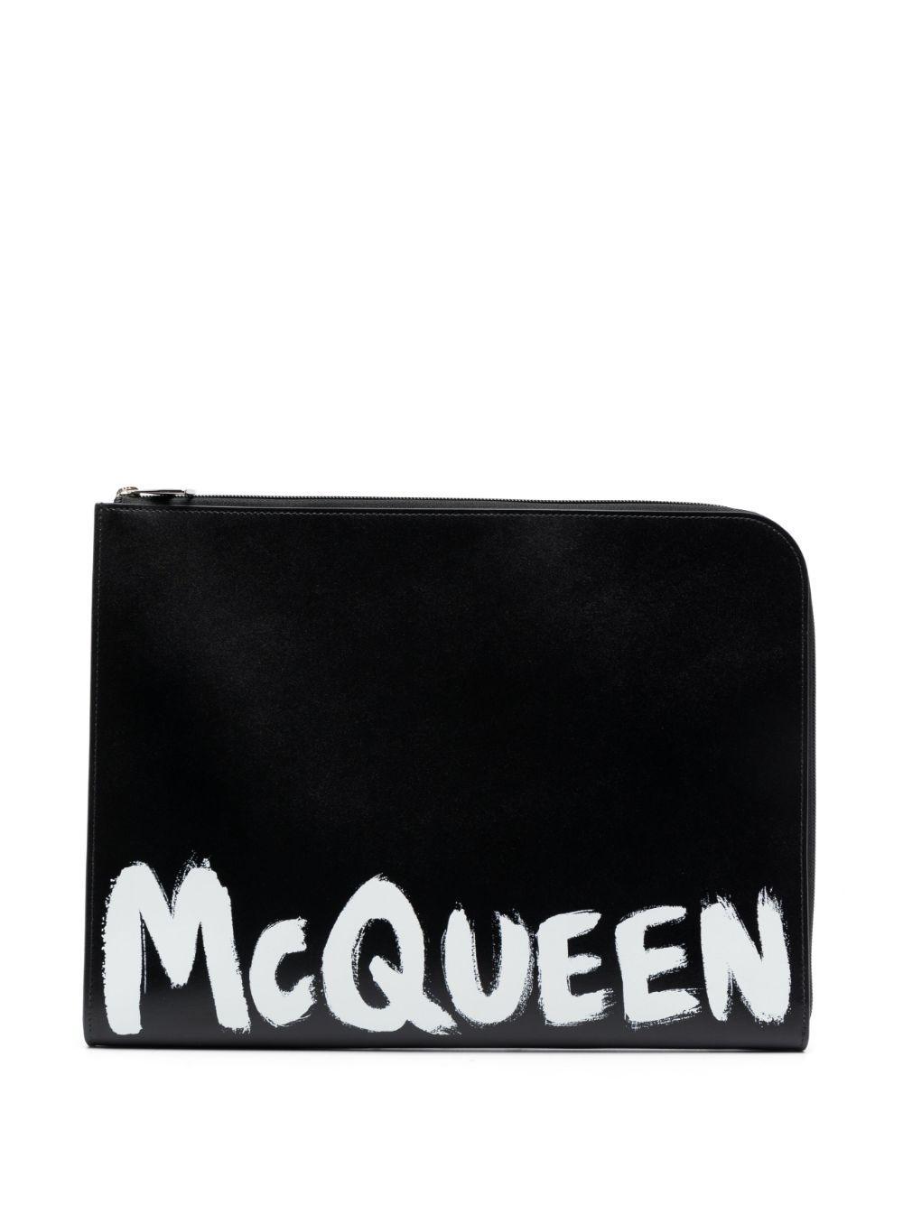 Graffiti Logo-print Clutch In Black Product Image