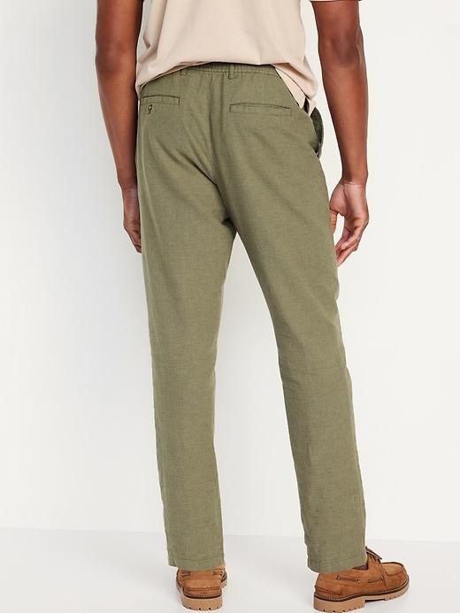 Loose Taper Linen-Blend Ankle Pants Product Image