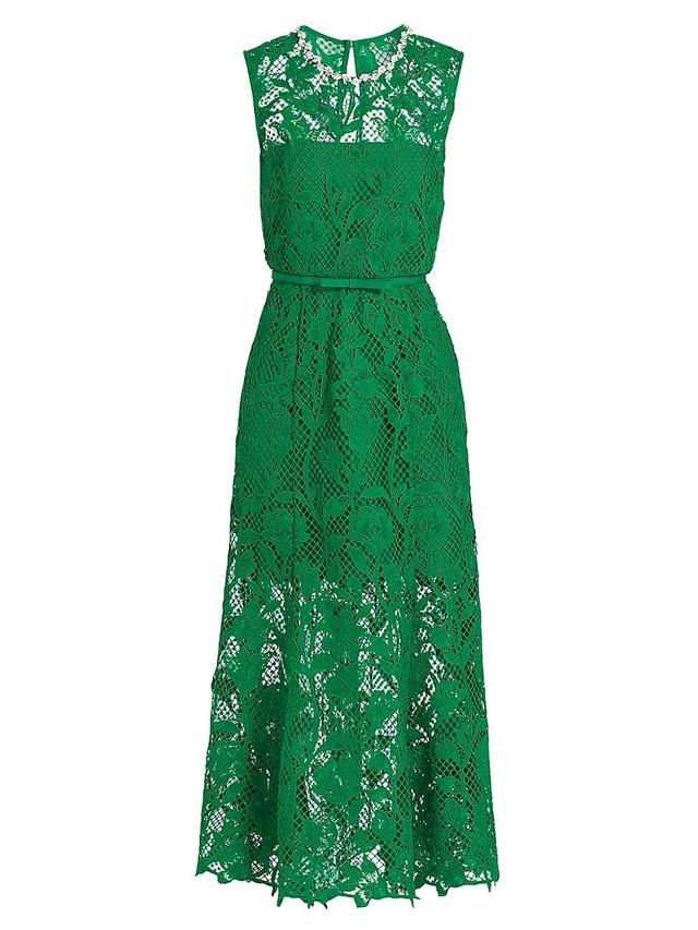 Womens Lace Sleeveless Midi-Dress Product Image