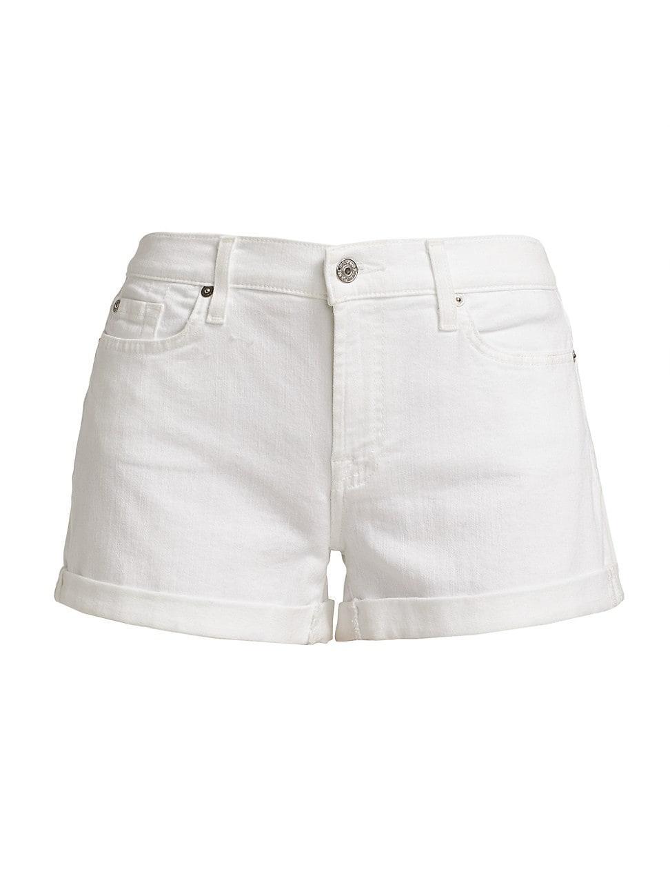 Womens Low-Rise Stretch Denim Rolled Shorts Product Image