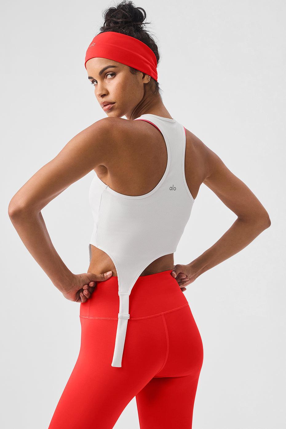 Alosoft Ribbed Revelation Tank - White Female Product Image