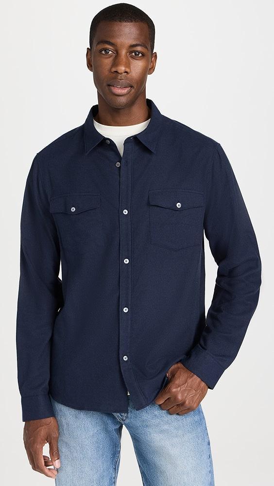 FRAME Double Pocket Wool Blend Shirt | Shopbop Product Image