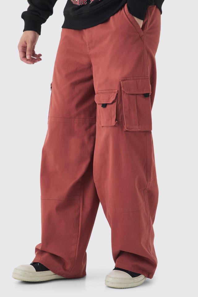 Tall Drawcord Multi Pocket Baggy Cargo Pants | boohooMAN USA Product Image