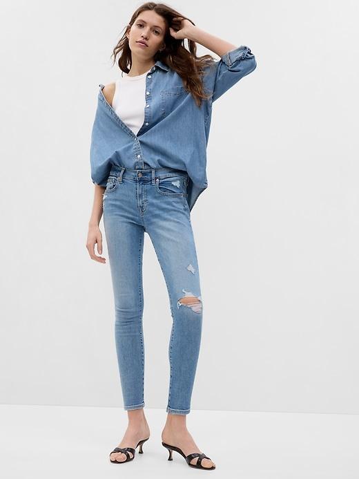 Mid Rise True Skinny Jeans with Washwell Product Image