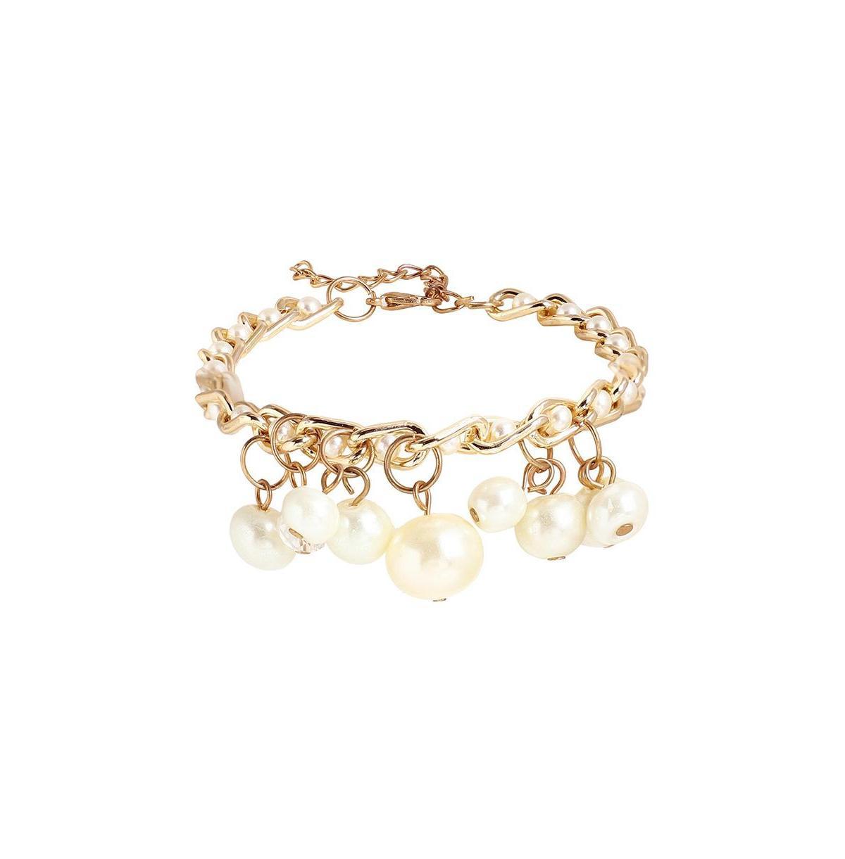 Sohi Womens Gold Drop Charm Bracelet Product Image