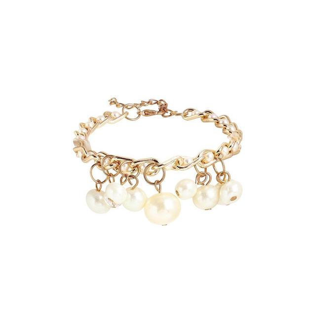 Sohi Womens Gold Drop Charm Bracelet Product Image