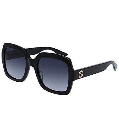 Gucci Oversized Square Black Frame Sunglasses Product Image