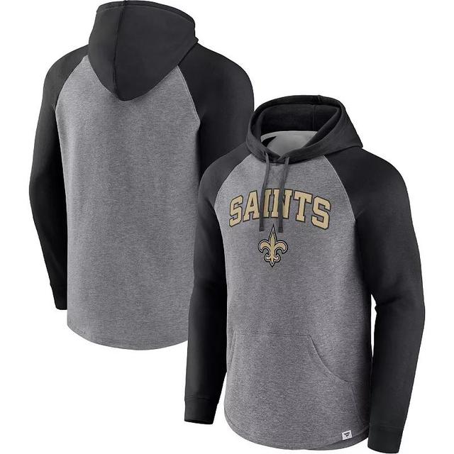 Mens Fanatics Heathered Gray New Orleans Saints By Design Raglan Pullover Hoodie - Heathered Gray Product Image