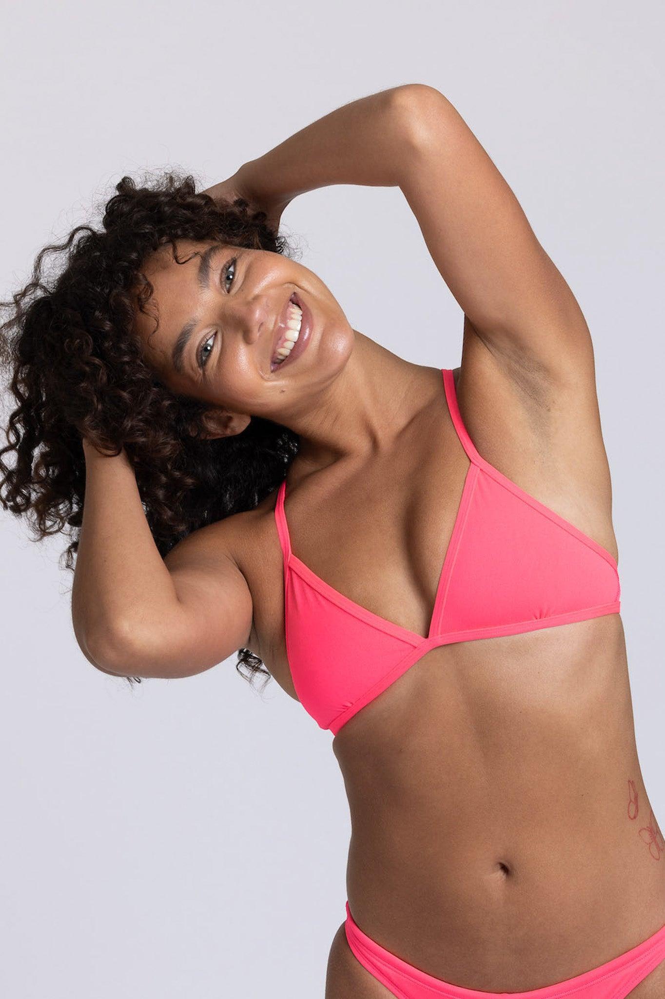 Triangle Bikini Top - Hot Pink Female Product Image