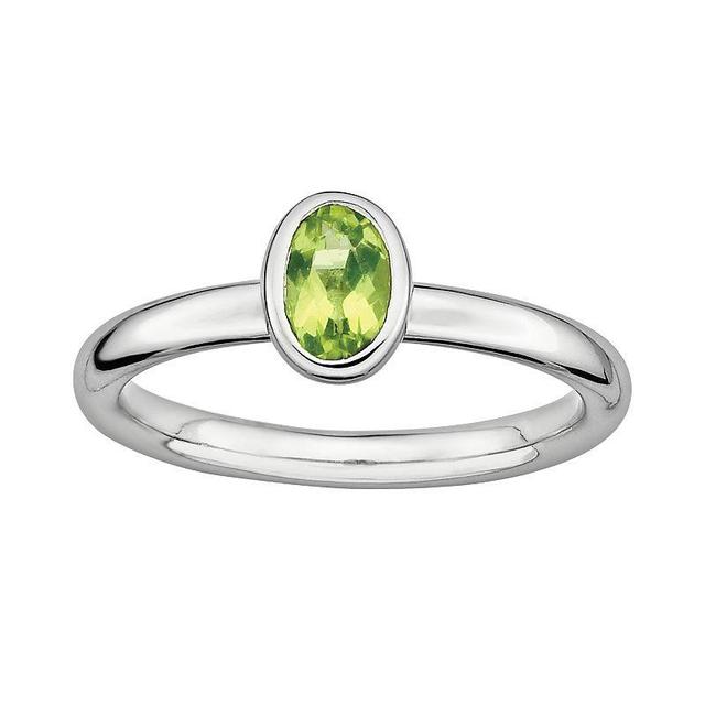 Stacks & Stones Sterling Silver Peridot Stack Ring, Womens Green Product Image