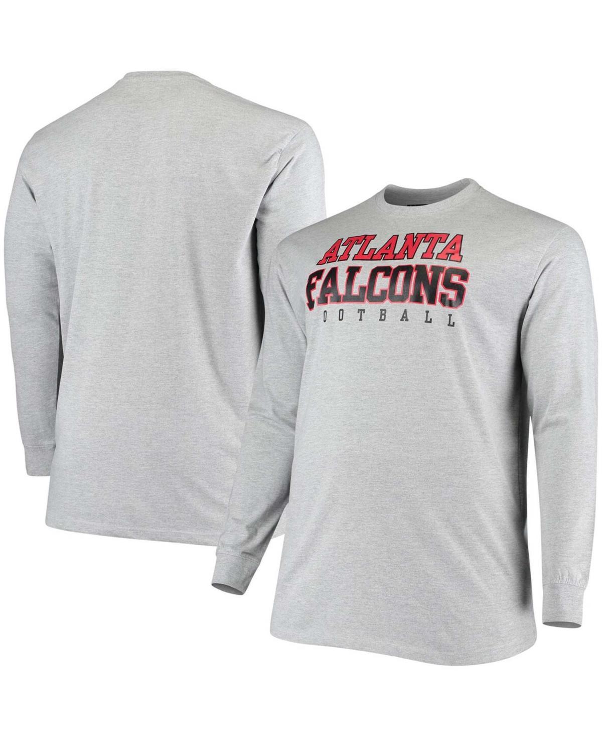 Men's Fanatics Branded Heathered Gray Atlanta Falcons Big & Tall Practice Long Sleeve T-Shirt Product Image