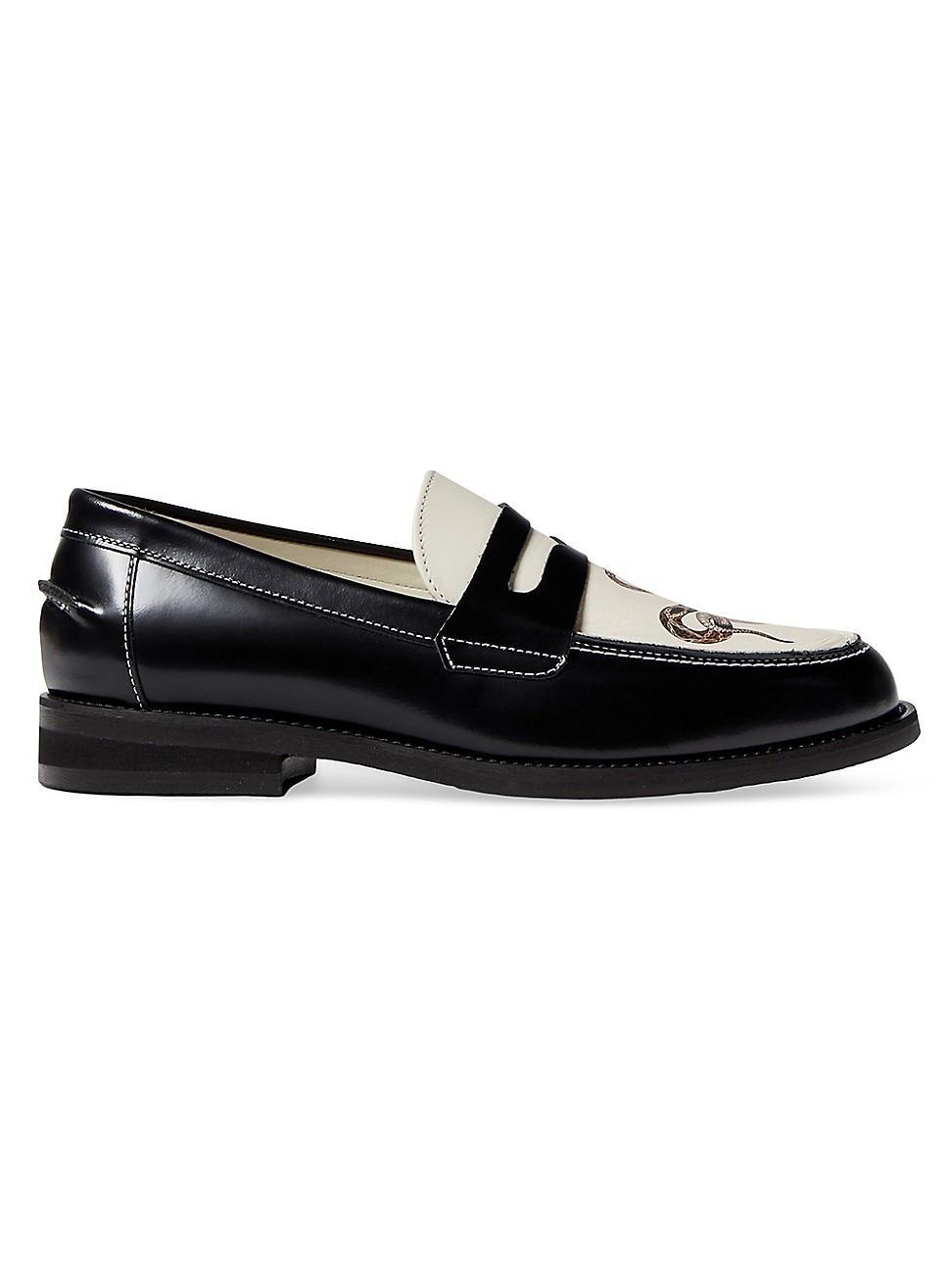 Mens Wilde Snake Leather Penny Loafers Product Image