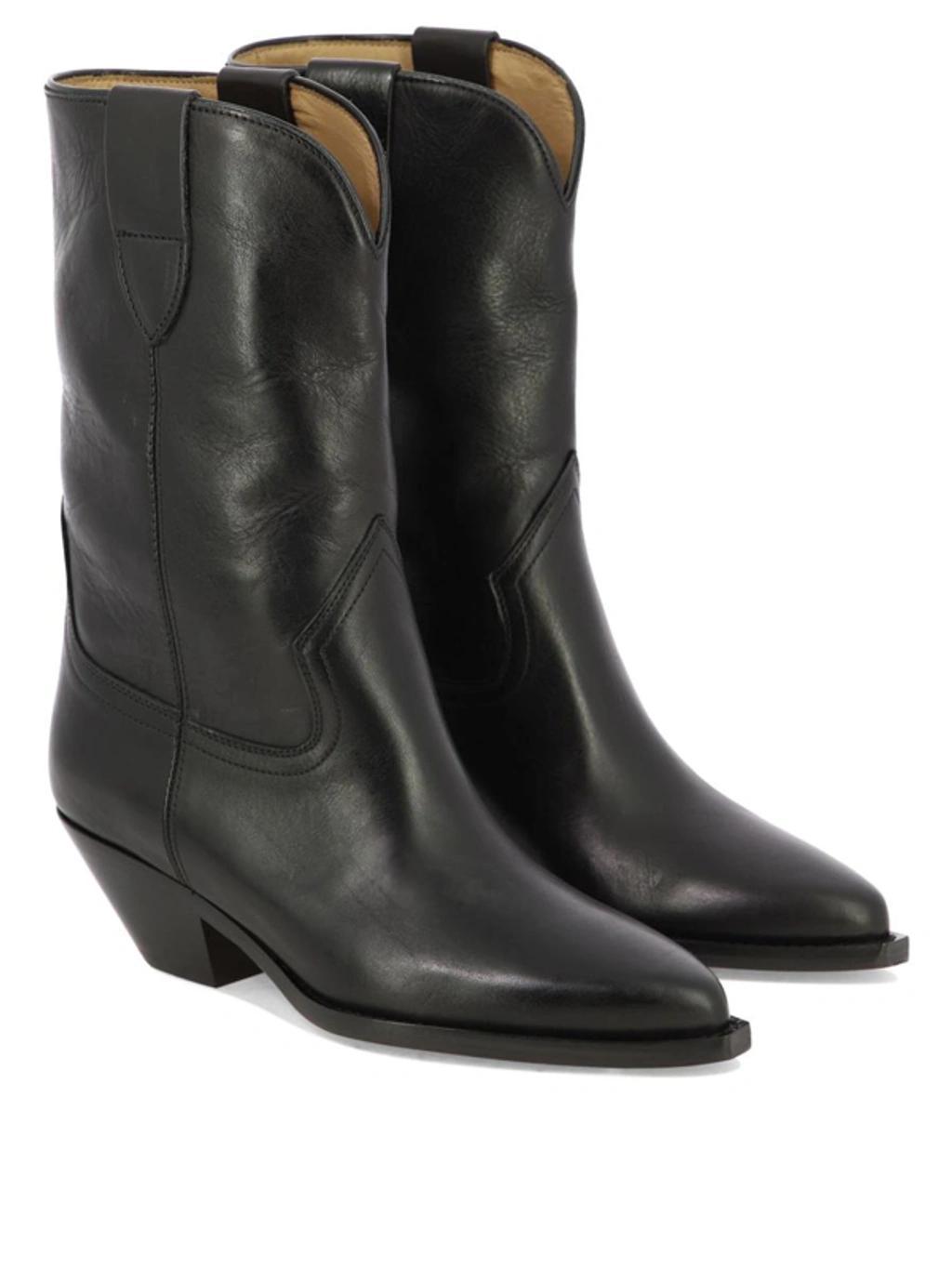 ISABEL MARANT Dahope Leather Boots In Black Product Image