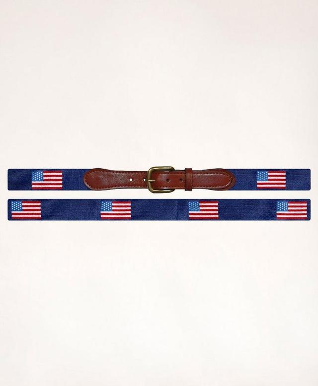 Smathers & Branson Leather Needlepoint American Flag Belt Product Image