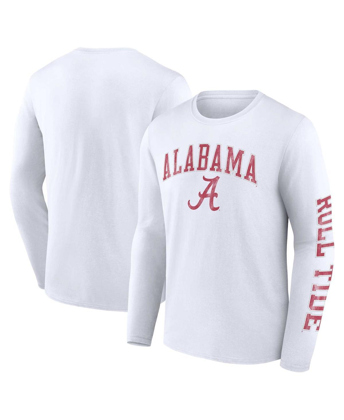 Mens Fanatics White Alabama Crimson Tide Distressed Arch Over Logo Long Sleeve T-shirt Product Image