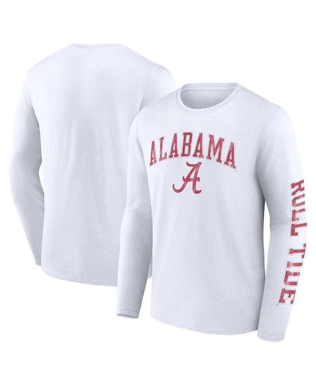 Mens Fanatics White Alabama Crimson Tide Distressed Arch Over Logo Long Sleeve T-shirt Product Image