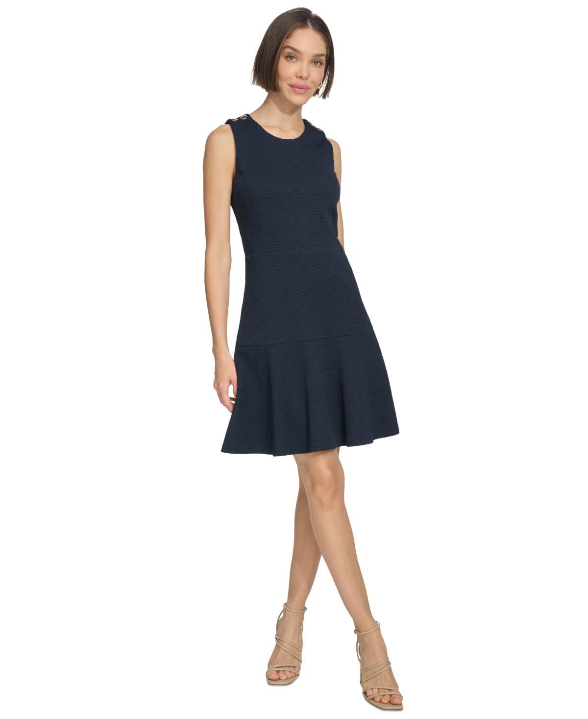 Women's Button-Shoulder Jacquard Dress Product Image