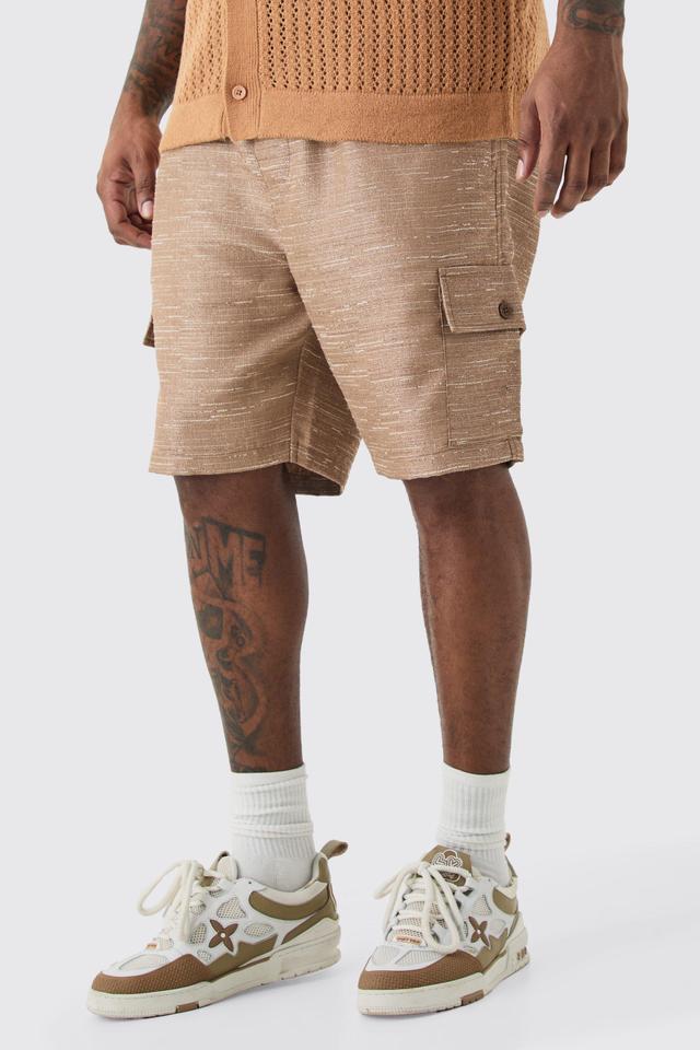 Plus Textured Cargo Short | boohooMAN USA Product Image