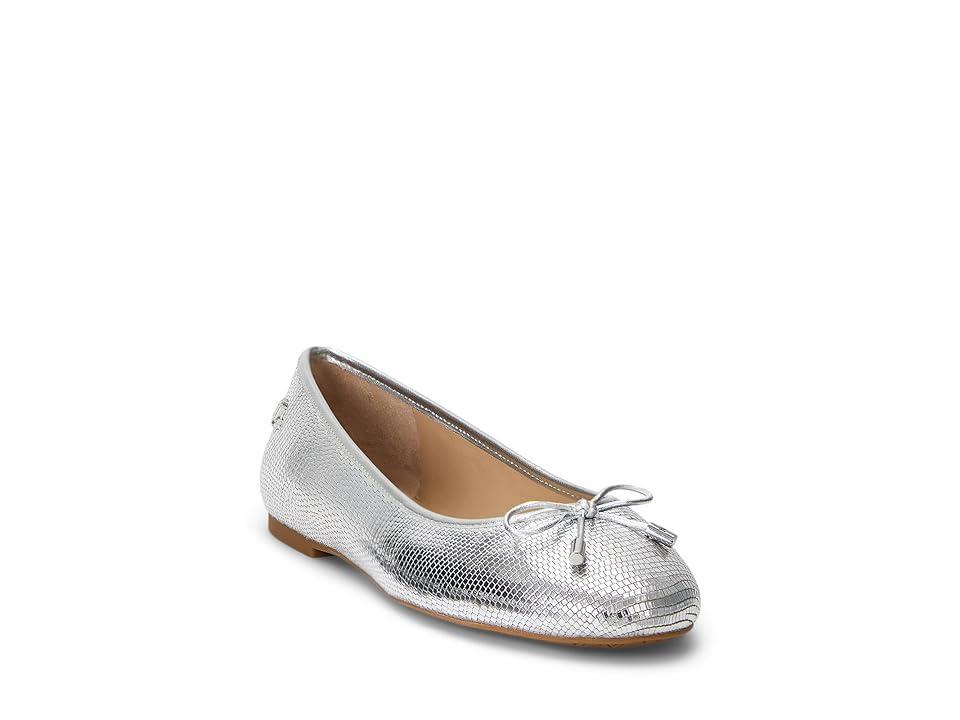 Lauren Ralph Lauren Jayna Bow Detail Leather Ballet Flats Product Image