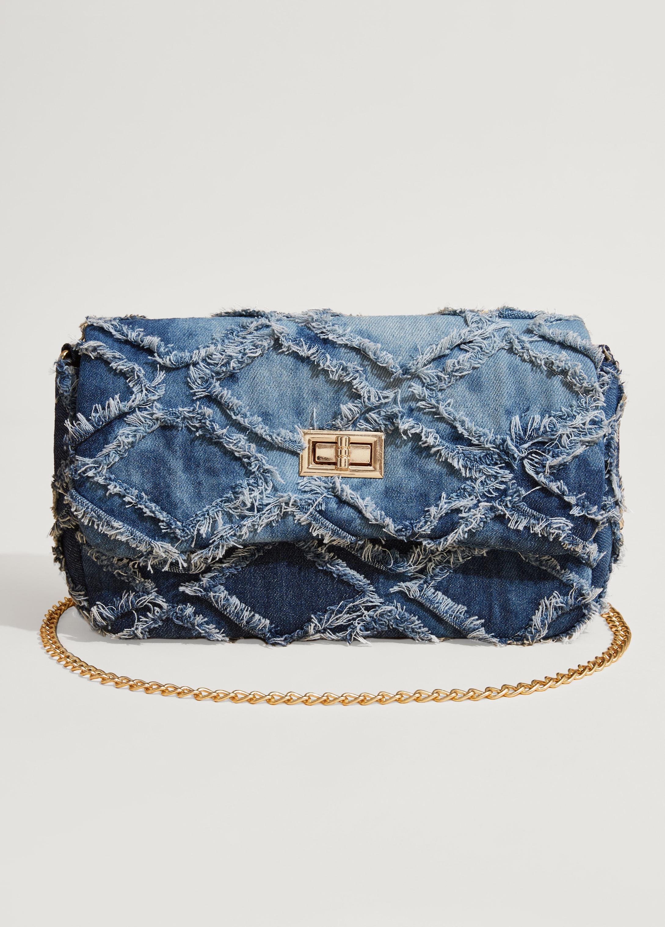 Frayed Denim Shoulder Bag Product Image