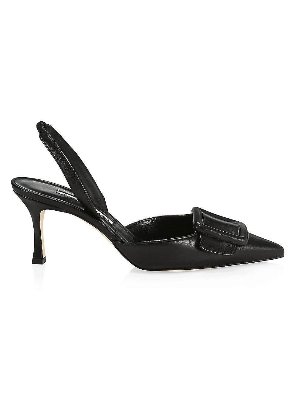 Maysli Leather Buckle Halter Pumps Product Image