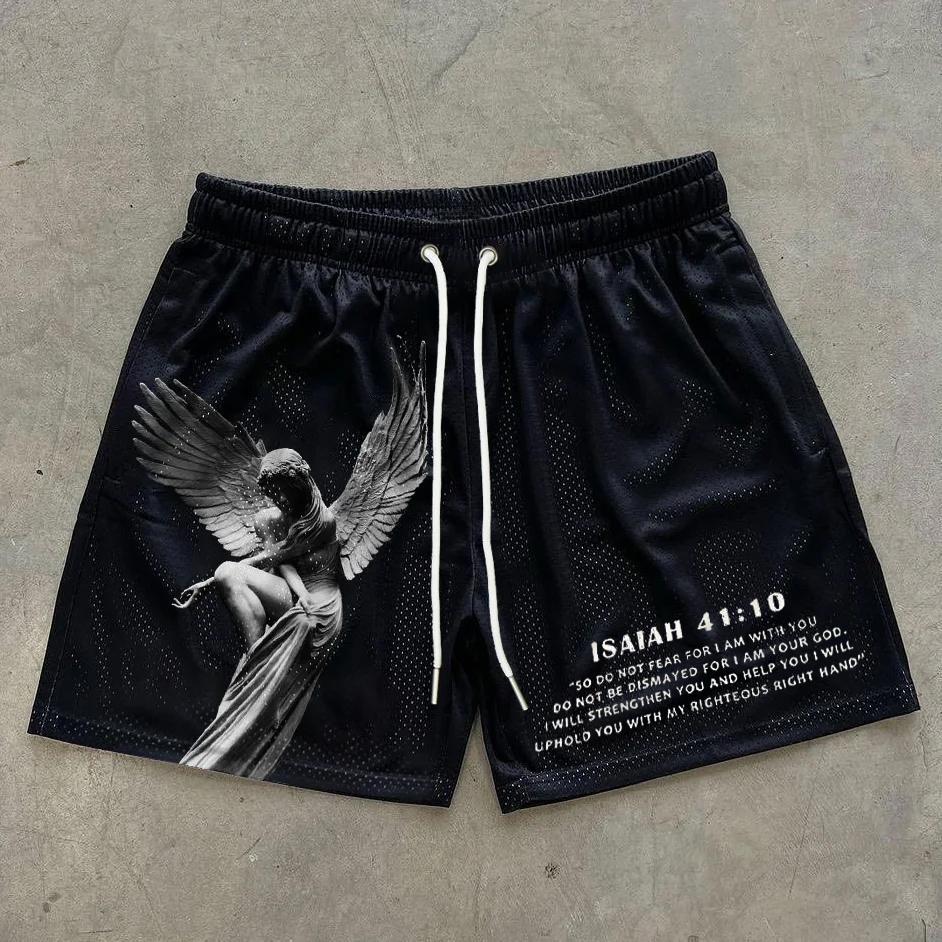 Sopula Angel Isaiah 41 10 Print Graphic Men's Mesh Shorts Product Image