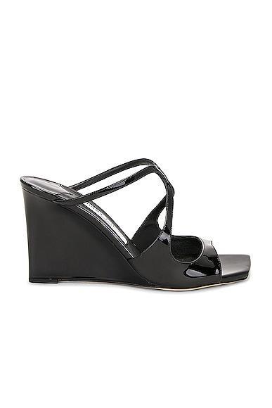 Jimmy Choo Anise 85 Wedge in Black - Black. Size 38 (also in ). Product Image