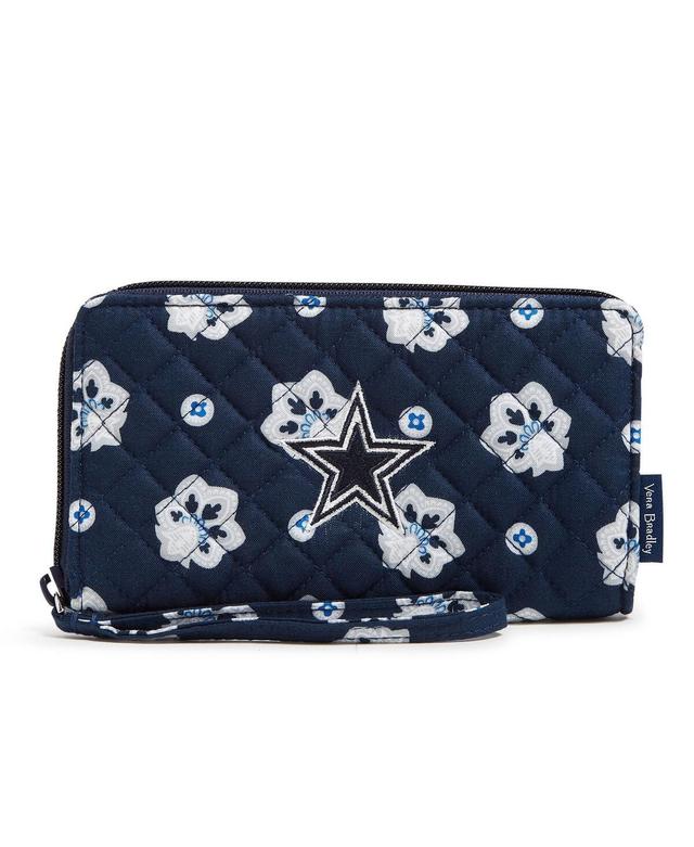 Womens Vera Bradley Dallas Cowboys Rfid Front-Zip Wristlet - Navy Product Image