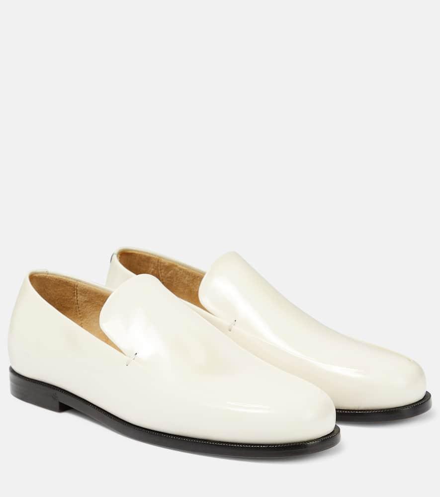 KHAITE Alessio Leather Loafers In Cream Product Image