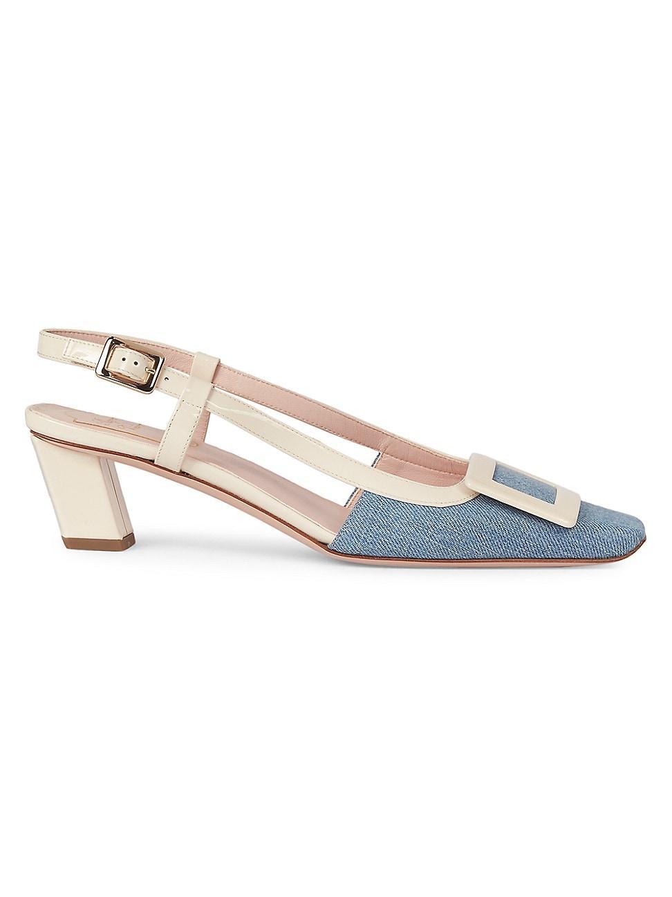 Roger Vivier - BV Denim Slingback Pumps - BlueModa Operandi Product Image