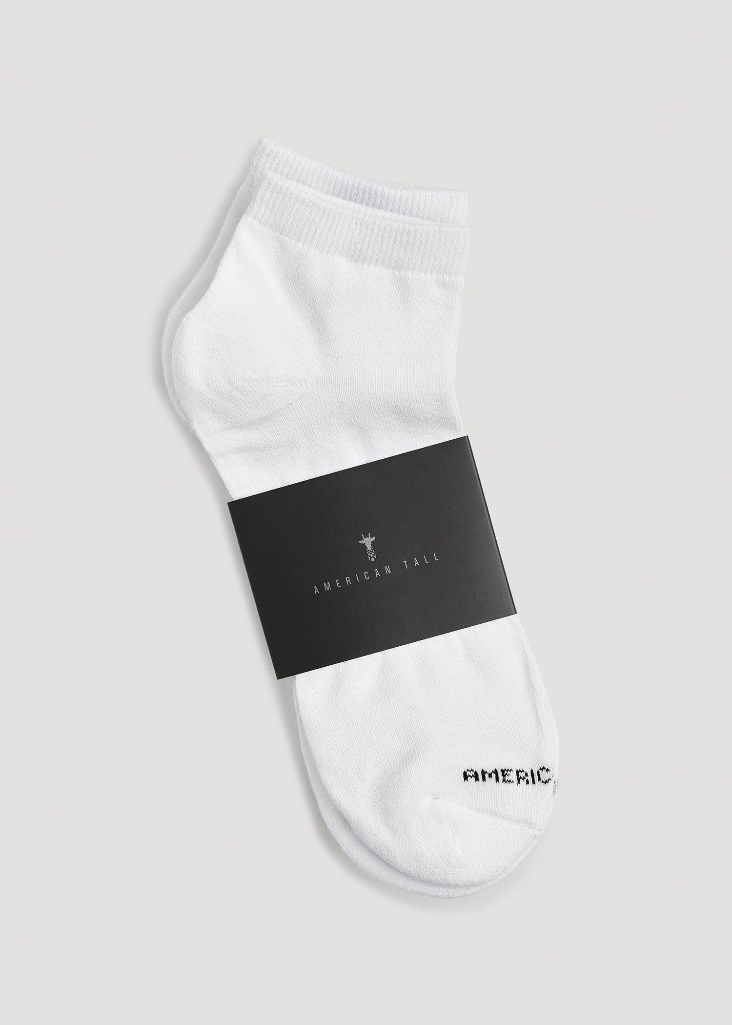 Men's Athletic Low Ankle Socks (X-Large Size: 13-15) | White 3 Pack Product Image