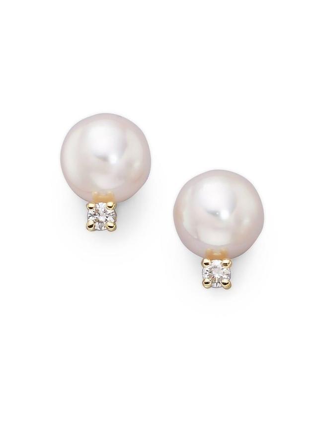 Mikimoto Akoya Pearl & Diamond Stud Earrings Product Image