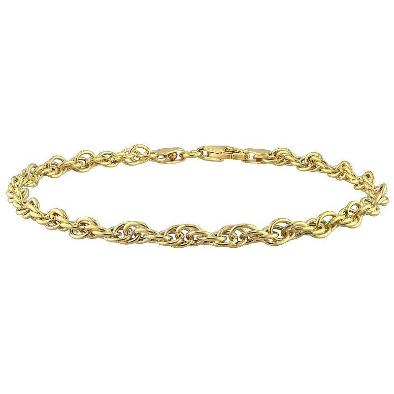 Stella Grace 18k Gold Over Silver 3.7 mm Singapore Chain Bracelet, Womens 18k Gold Plated Product Image