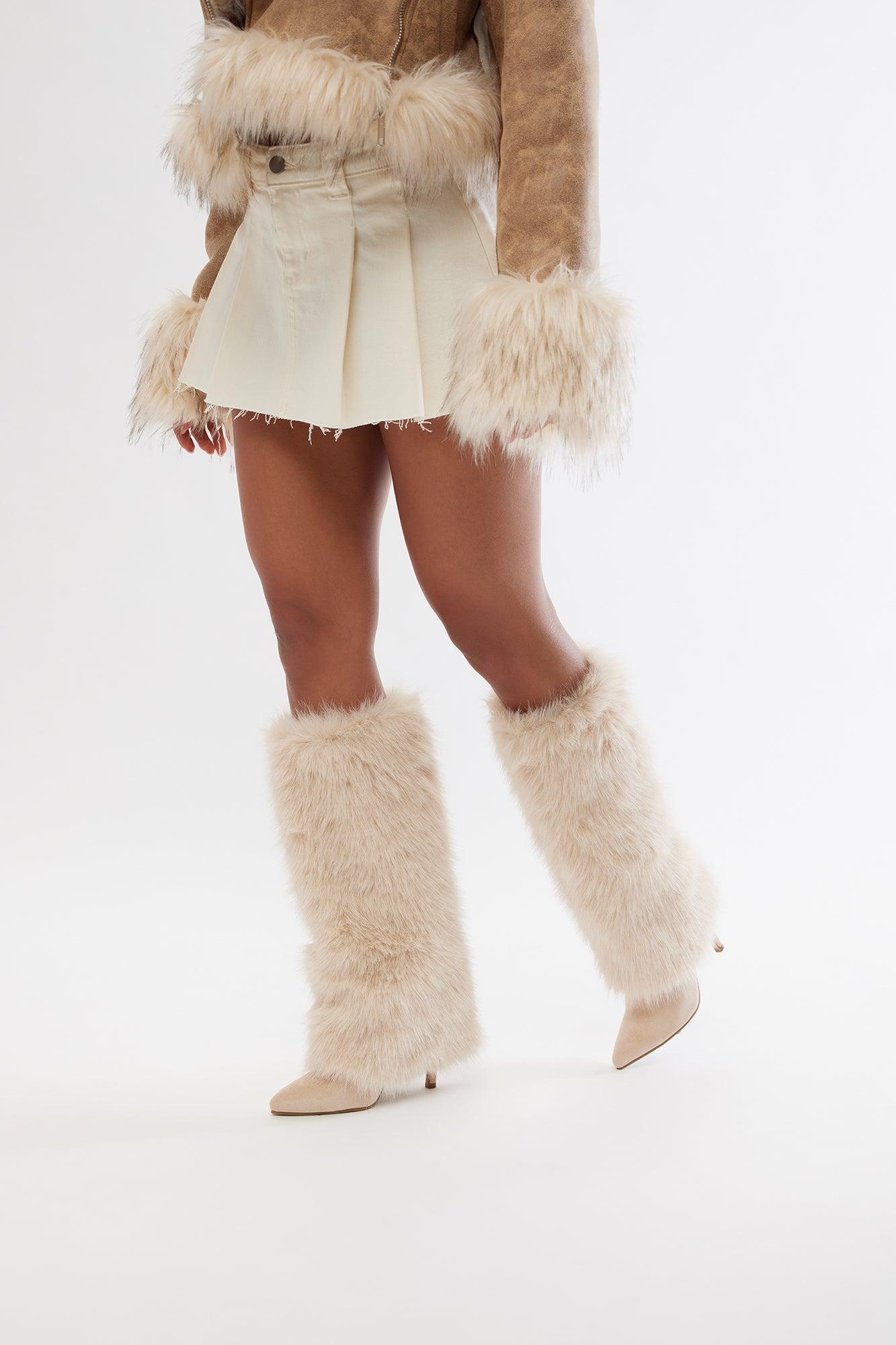 Go All Out Knee High Boots - Cream product image