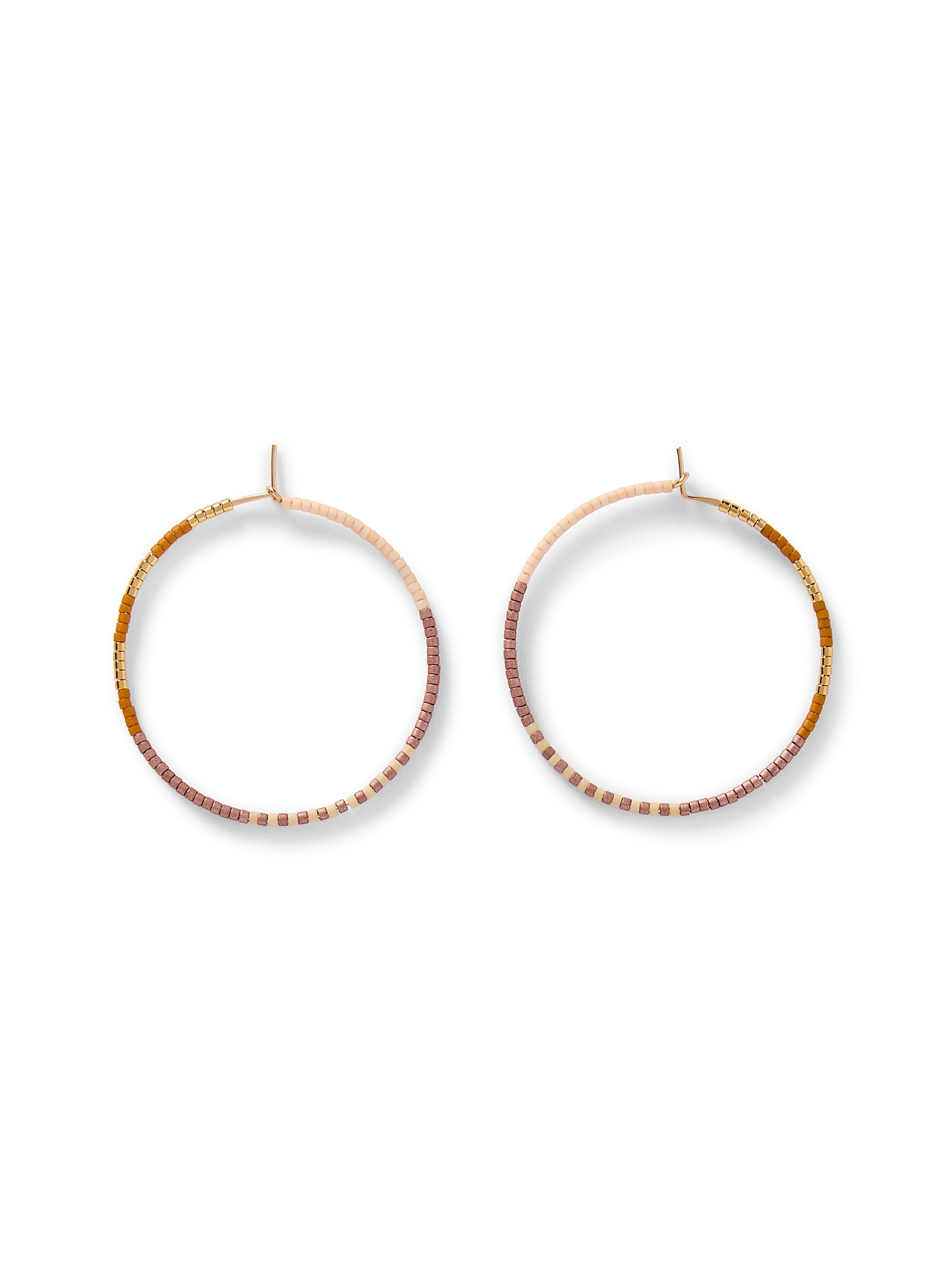 Faherty X Beyond The Sea Hoop Earring - Coral Multi Female Product Image