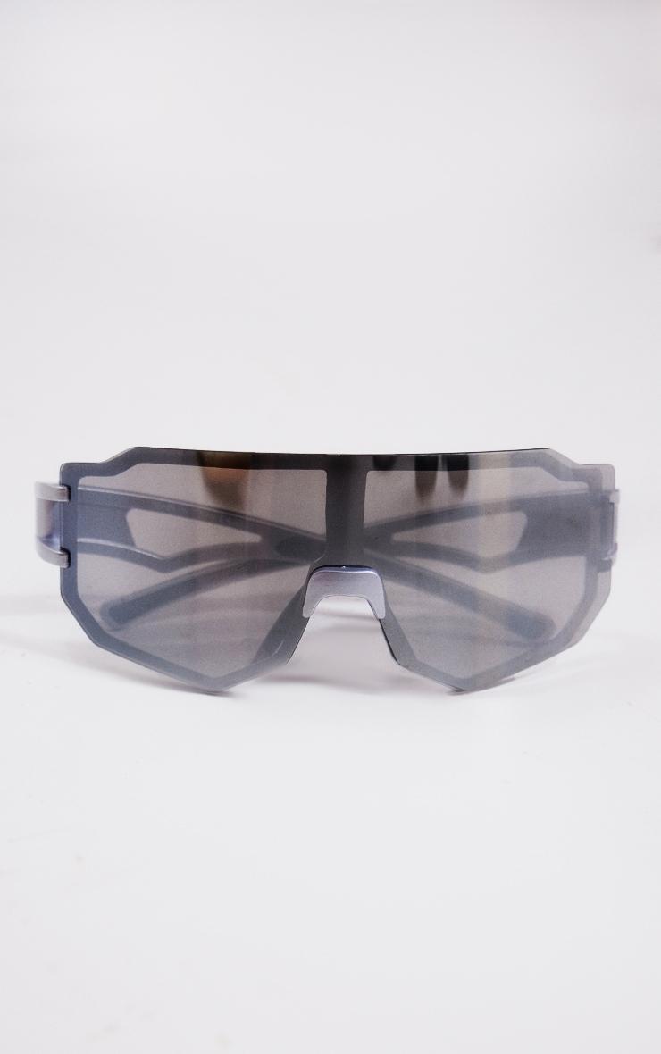 Silver Tech Mirror Frame Visor Sunglasses product image