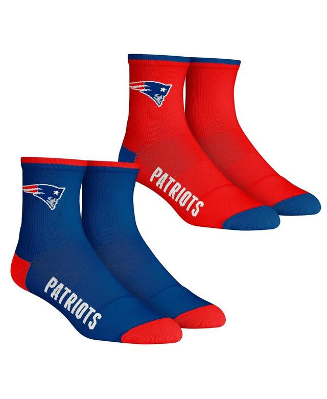 Mens Rock Em Socks New England Patriots Core Team 2-Pack Quarter Length Sock Set - Red Product Image