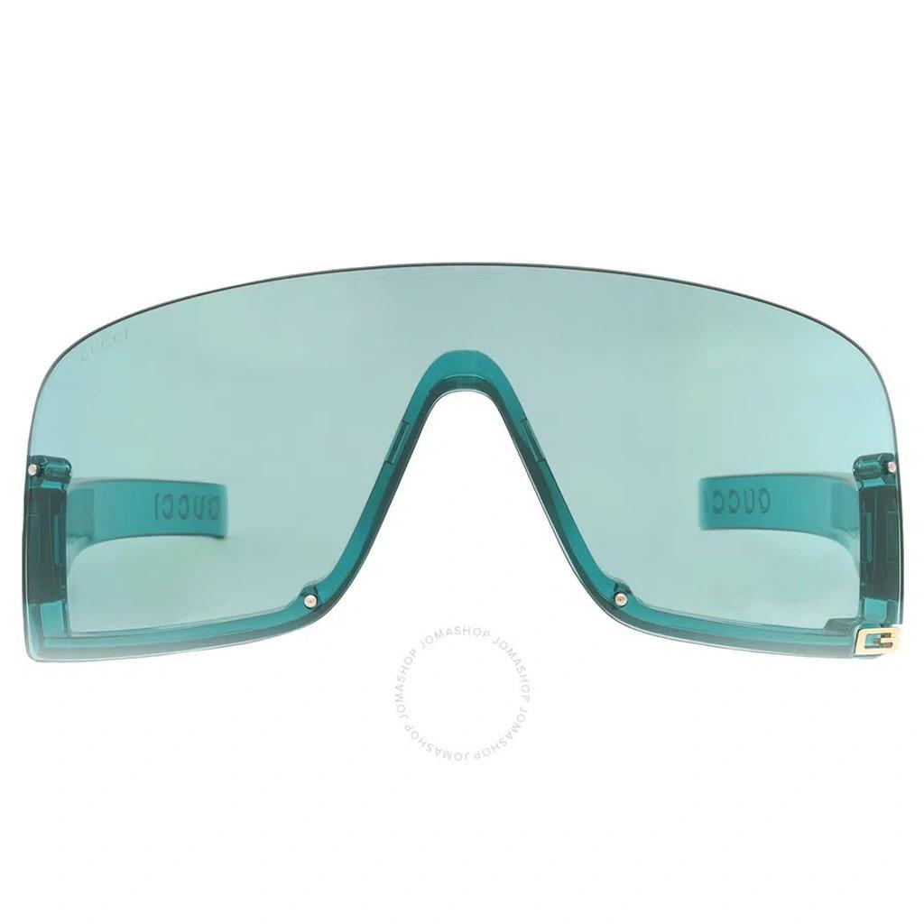 Green Shield Ladies Sunglasses Gg1637s 001 99 In Green / Turquoise Product Image