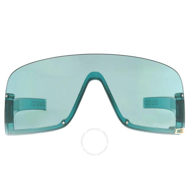 Green Shield Ladies Sunglasses Gg1637s 001 99 In Green / Turquoise Product Image