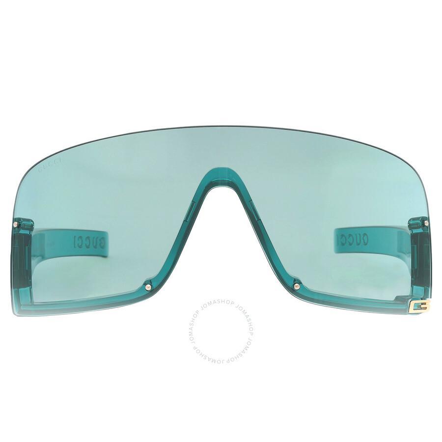 Green Shield Ladies Sunglasses Gg1637s 001 99 In Green / Turquoise Product Image