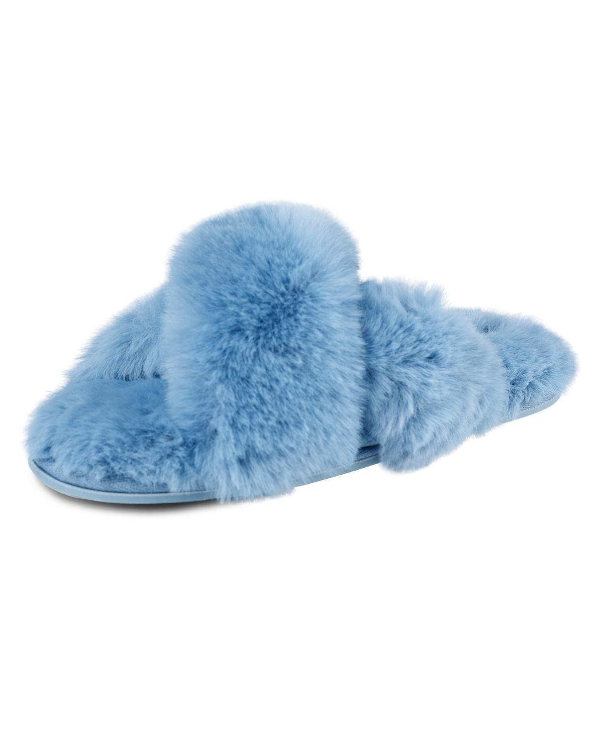 Jessica Simpson Womens Extra Soft High Plush Cross Band Slide Slippers Product Image