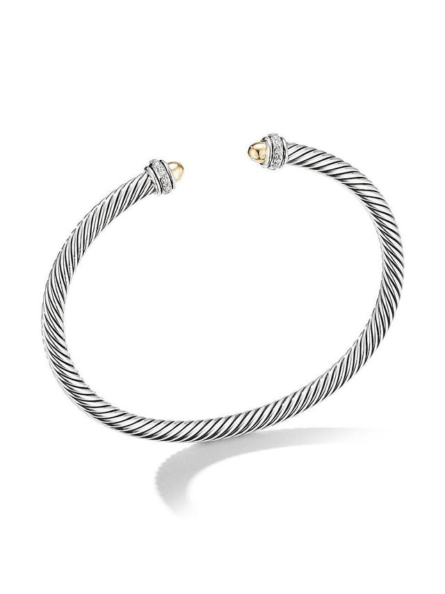 Womens Cable Classics Color Bracelet with 18K Yellow Gold Domes and Pav Diamonds Product Image