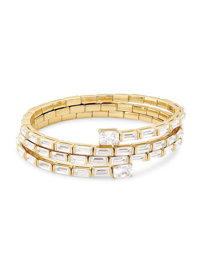 Womens Naomi 18K-Gold-Plated & Cubic Zirconia Wrap Bracelet Product Image