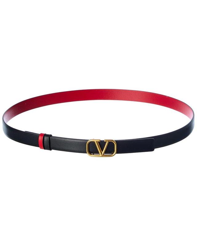 VALENTINO GARAVANI Valentino Vlogo 20mm Reversible Leather Belt In Black Product Image