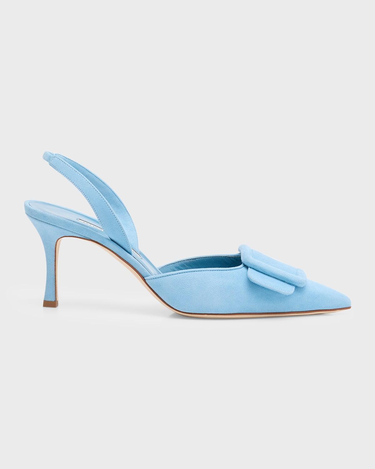 Manolo Blahnik Maysli Buckle Slingback Pointed Toe Pump Product Image