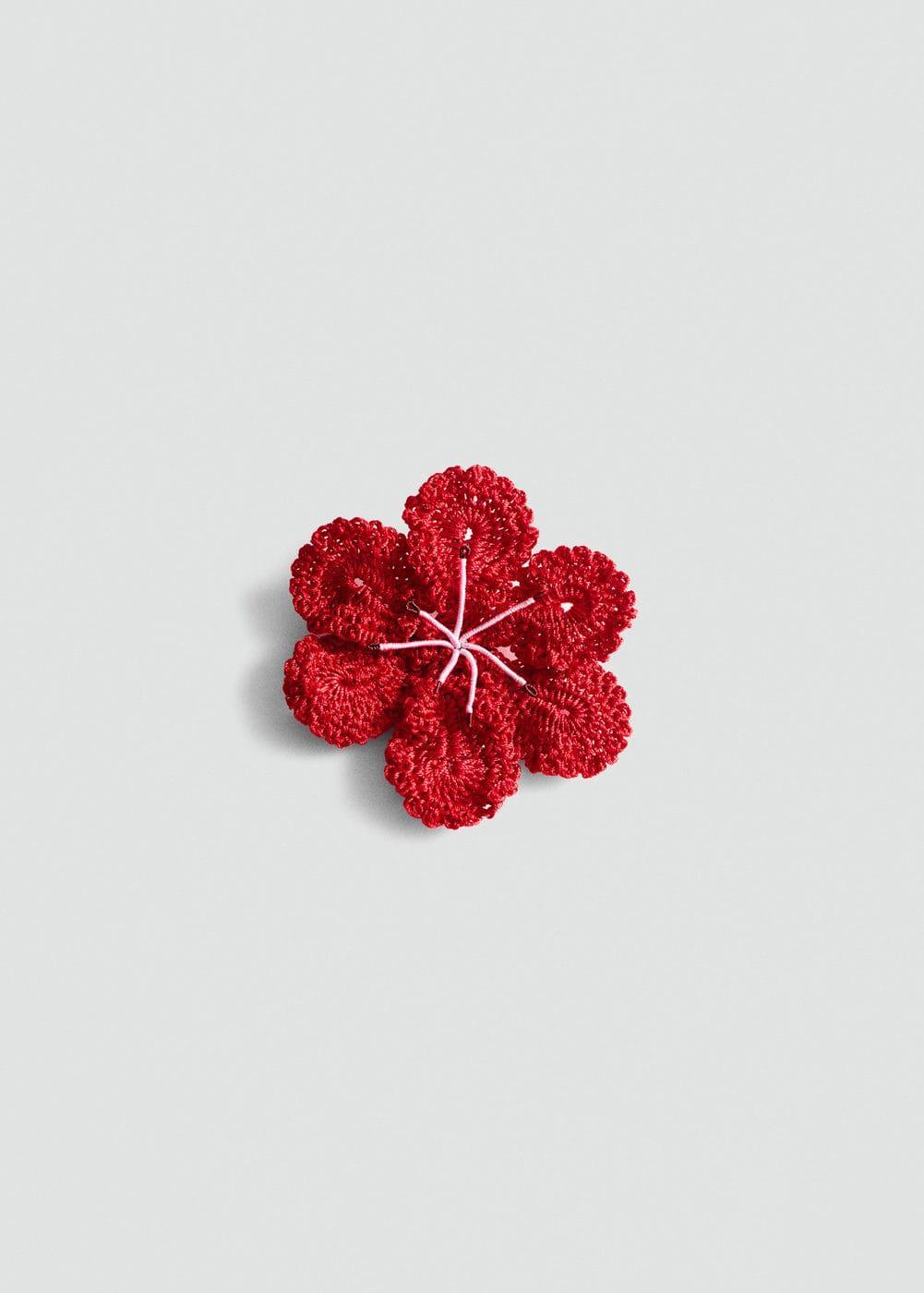 MANGO - Crochet flower brooch - One size - Women Product Image